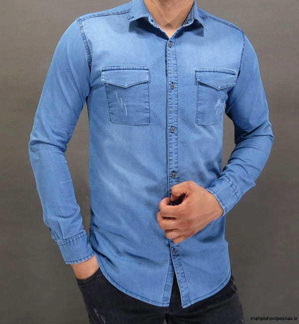 خرید و قیمت پیراهن مردانه جین + فروش عمده